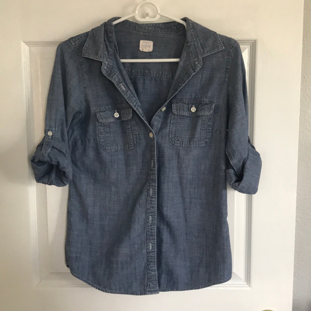 Denim-style button down